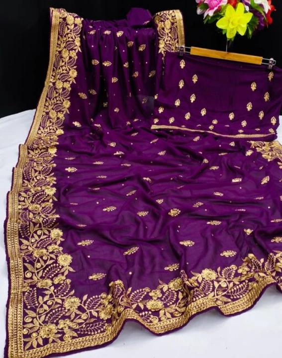 Embroidery Work Saree  uploaded by business on 9/27/2022
