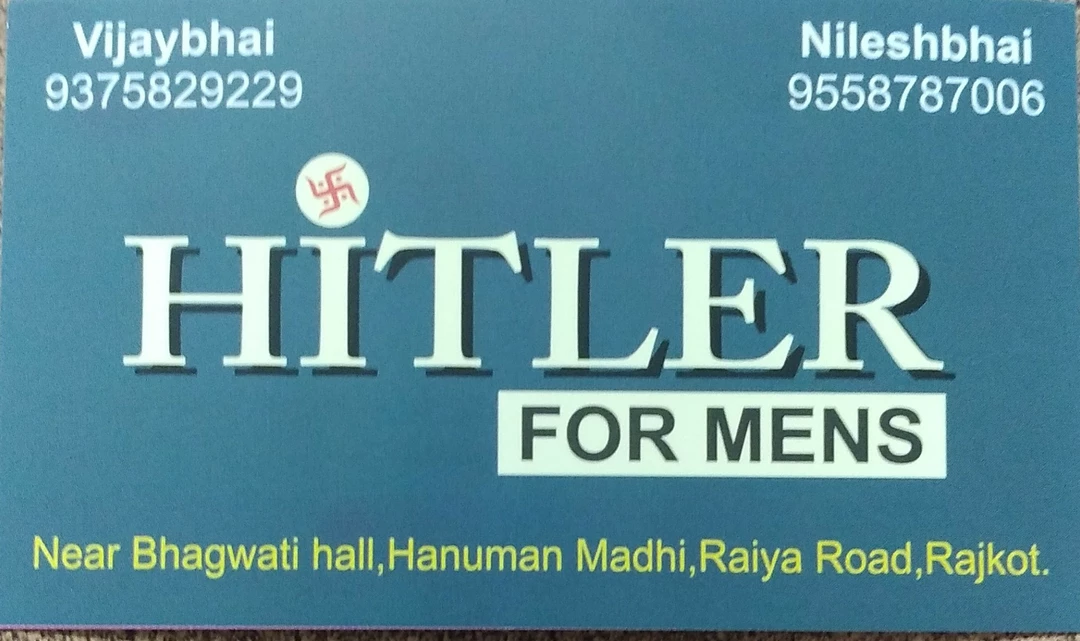 Visiting card store images of Arti trading HITLER