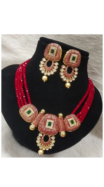 Red clour neckpiece latest fashion  uploaded by business on 9/27/2022