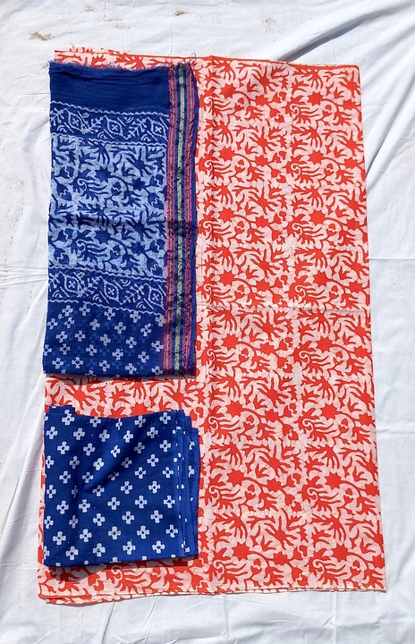 Batik print singal work  contras Punjabi Dress uploaded by business on 9/27/2022