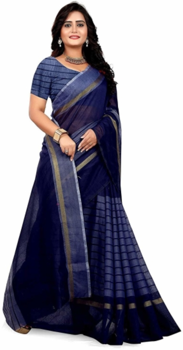 Striped Daily Wear Cotton Blend Saree uploaded by SIRI SHOPPING MALL on 9/27/2022