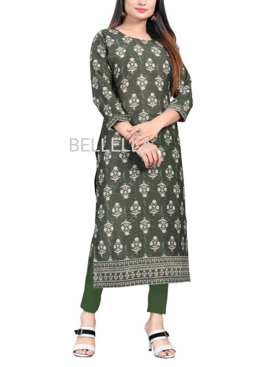 Post image This Straight Kurta is the perfect partner for wearing it at office or as a casual day wear dress and feels comfortable the entire day!  You can pair it with this kurti with leggings, palazzo, pants, etc.  

Beautifully Handcrafted Indian Designer Long Kurti is adorned with a digital printed panel at. This is a light weighted material Kurti and it will be soft on your skin...