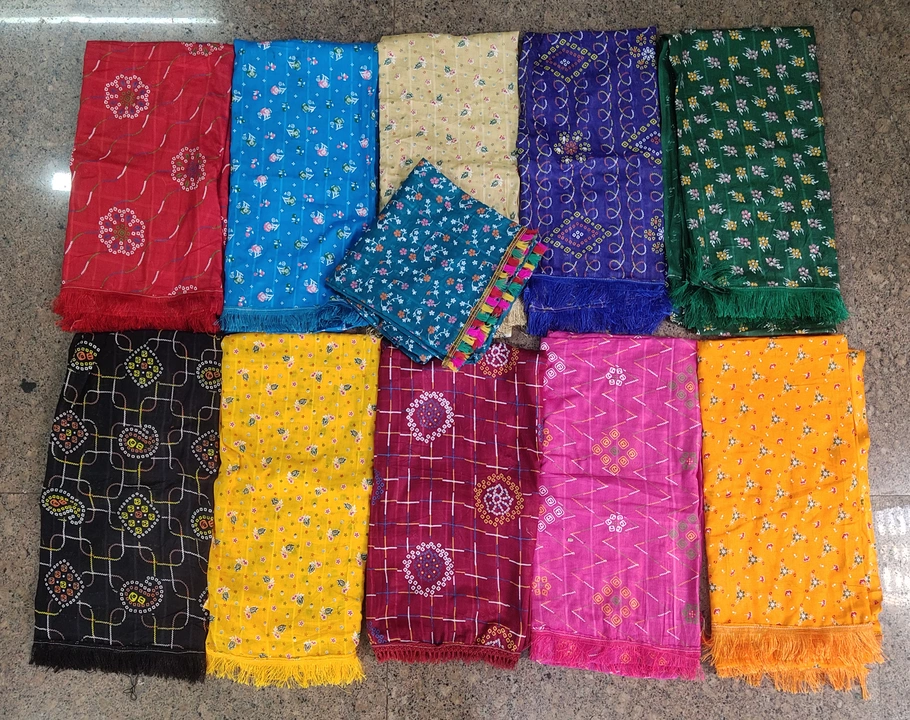 Heavy Cotton Print with fancy Lase Women Long fold uploaded by Anju Cloth mills on 9/28/2022