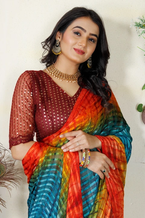 Printed saree  uploaded by RV FASHION on 9/28/2022