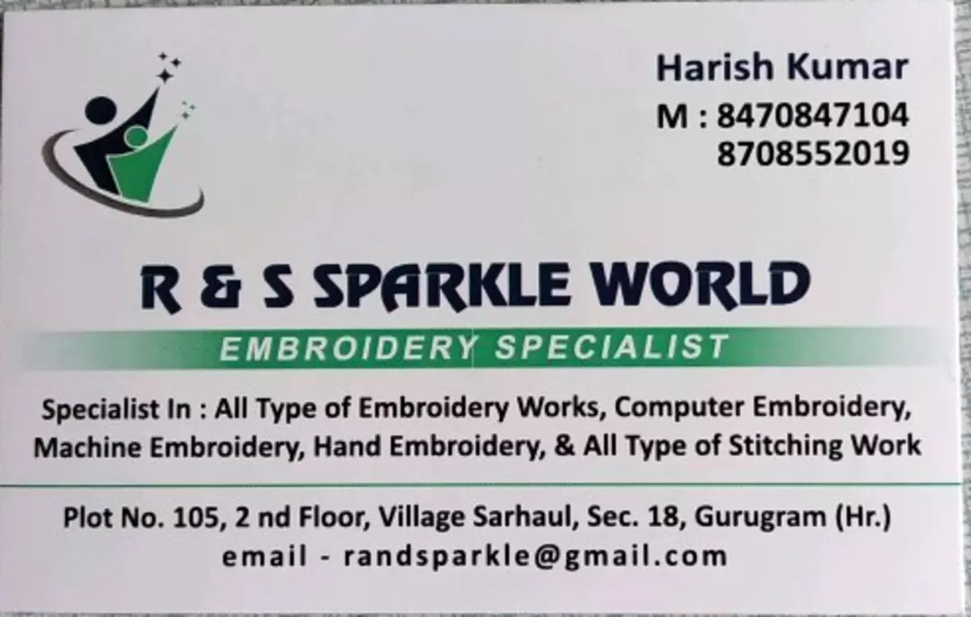 Visiting card store images of Computer embroidery