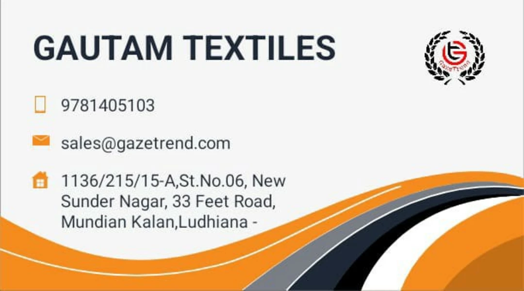 Visiting card store images of Gautam Textiles