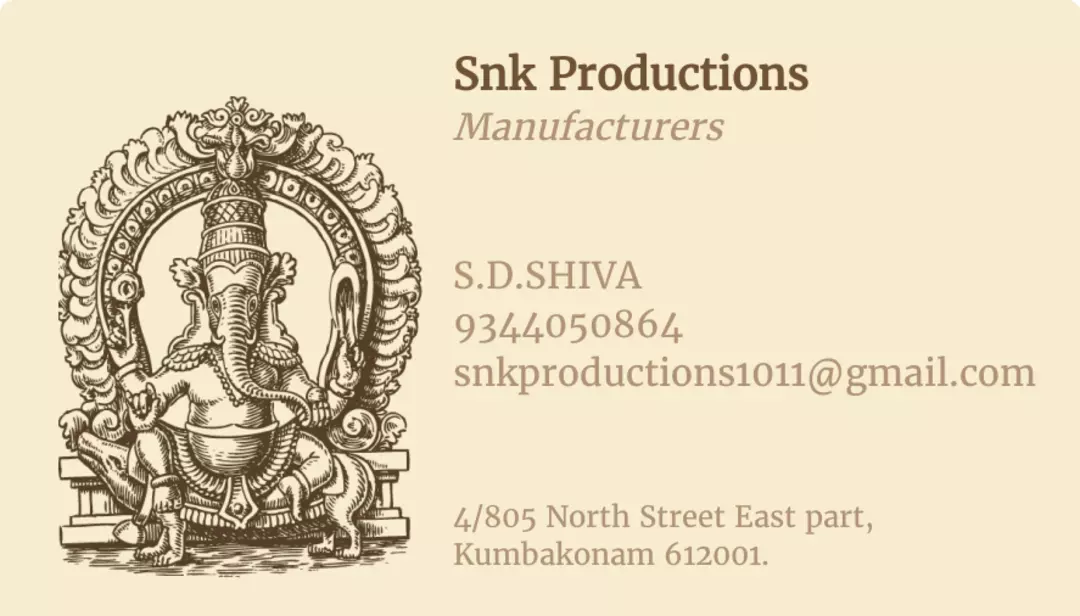 Visiting card store images of SNK PRODUCTIONS