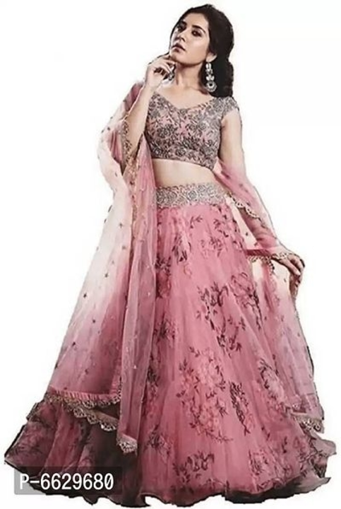 Attractive Net Embroidered Semi Stitched Lehenga Choli  uploaded by business on 9/29/2022
