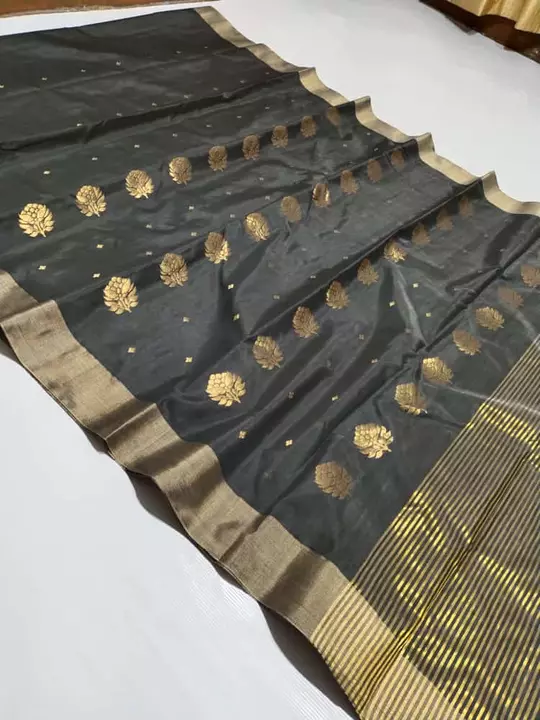 New chanderi handloom cotton silk soilder pallu saree uploaded by business on 9/29/2022