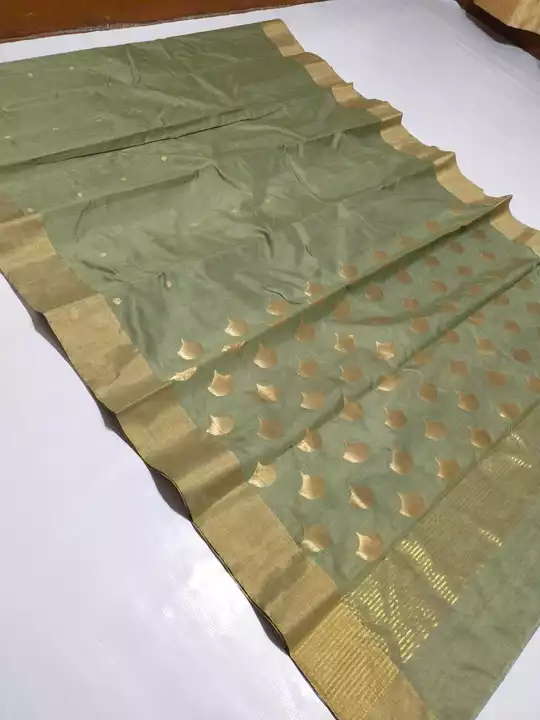 New chanderi handloom cotton silk soilder pallu saree uploaded by business on 9/29/2022