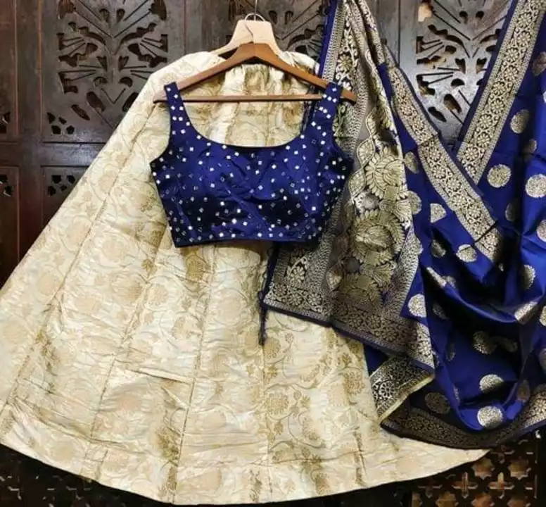 Art silk floral jaal lengha  uploaded by Geeta and daughters womens collection  on 9/29/2022