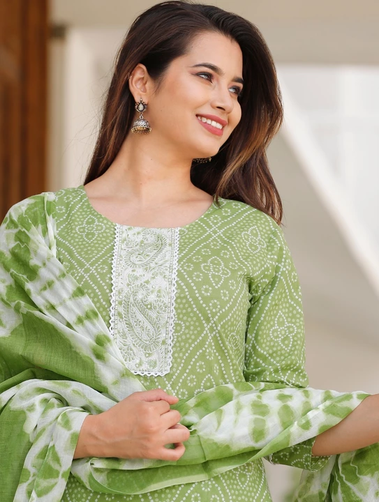 Cotton kurta with Mulmul duptta set uploaded by business on 9/29/2022