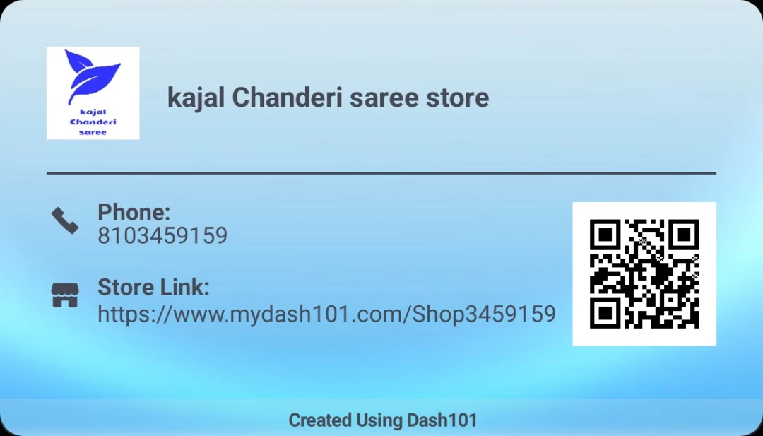 Visiting card store images of Kajal Chanderi saree