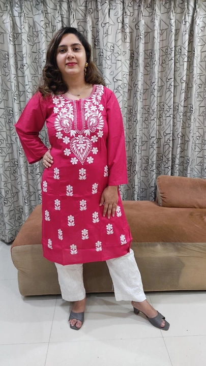 Chickan Embroidery Rayon Casual Fashion Kurti uploaded by Anam Dresses on 9/29/2022