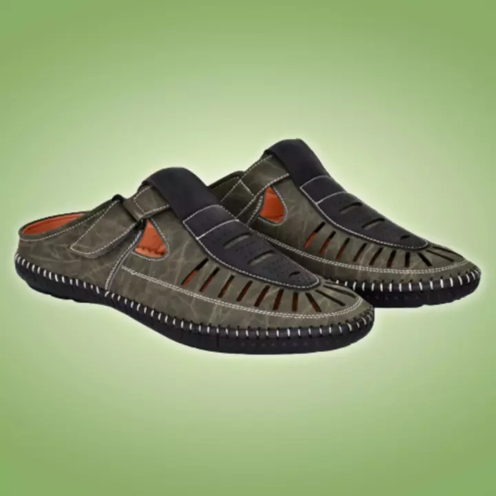 Lazy21 Synthetic Leather Olive Comfort Fashionable Trendy Casual Velcro Sandals For Men 😍🤩 uploaded by www.lazy21.com on 9/29/2022
