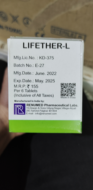 Lifether-L Tablets (Wholesale) uploaded by Shree Kapaleshwar Pharmaceutical Distributors  on 9/29/2022