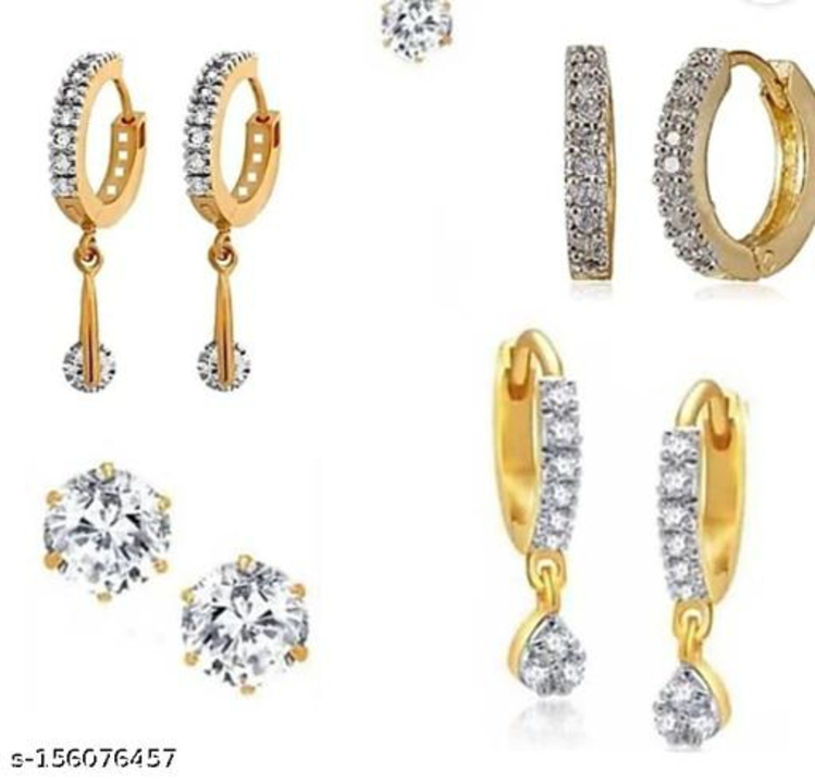 Fancify Women's White American Diamond Gold Plated Drop Earrings Jewellery  uploaded by Retailer on 9/30/2022