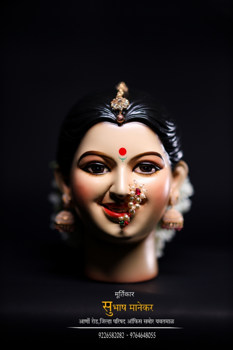 Gauri mahalaxmi mukhavate /गौरी महालक्ष्मी मुखवटे uploaded by Manekar arts yavatmal on 9/30/2022