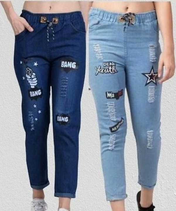 Martin Latest Joggers Fit Women Denim Combo Blue Jeans For Girls  Ladies (Pack of 2) uploaded by SIRI SHOPPING MALL on 9/30/2022
