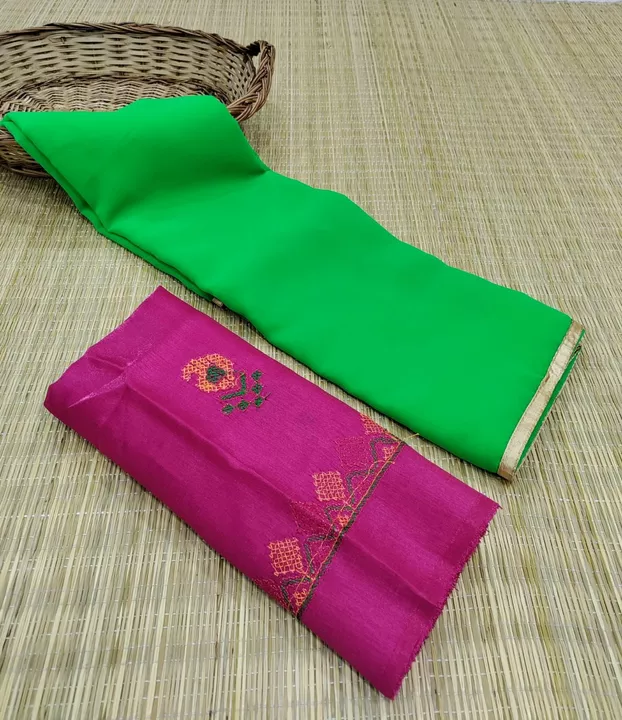Simple Georgette saree with golden boarder  uploaded by VASUDHA ENTERPRISE  on 9/30/2022