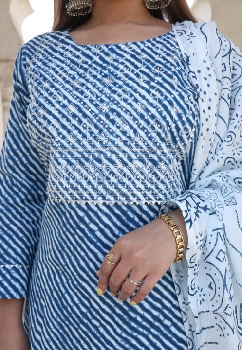 kurta pant with dupatta pure cotton jaipuriya embroidery  uploaded by Royal Fashion Rashi on 9/30/2022