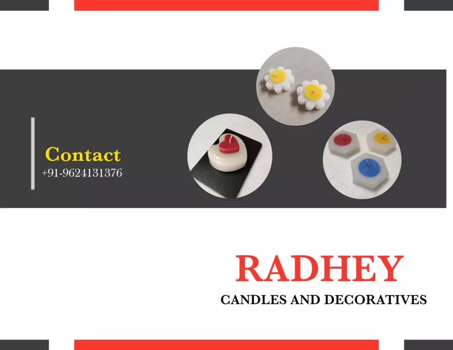 Visiting card store images of RADHEY CANDLES AND DECORATIVES