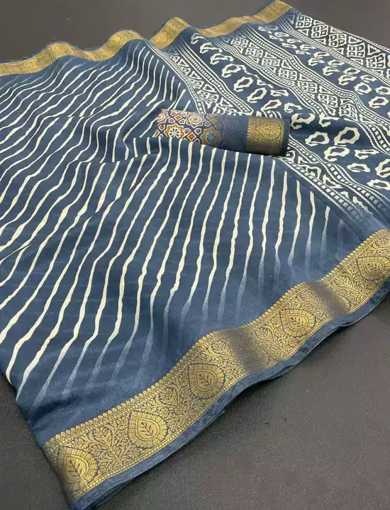 Fancy lehriya print saree soft cotton  uploaded by Dt Brands  on 9/30/2022