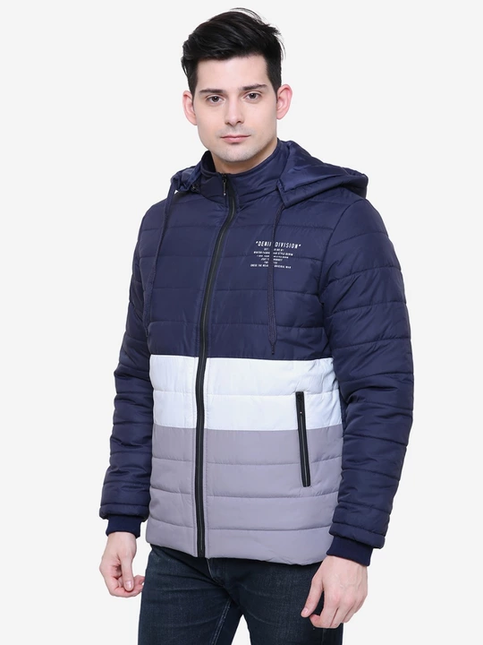 Post image Mens HD NS Fabric Sporty standard size Jacket,. Zip..PU Leather Black/Grey zip