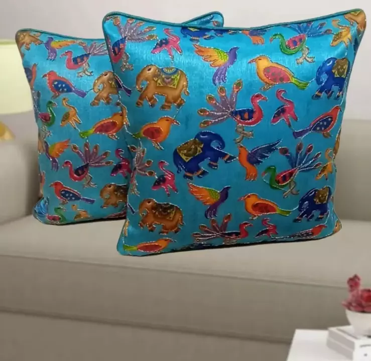 Silk embroidery Cushion cover uploaded by SIMMI INTERNATIONAL on 10/1/2022