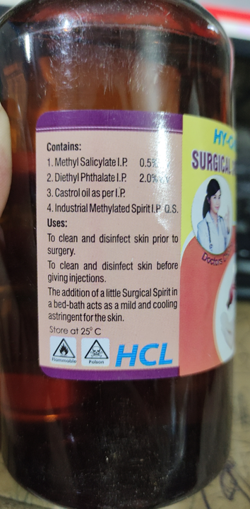 Hy-Chem Surgical Spirit I.P. (Wholesale) uploaded by Shree Kapaleshwar Pharmaceutical Distributors  on 10/1/2022