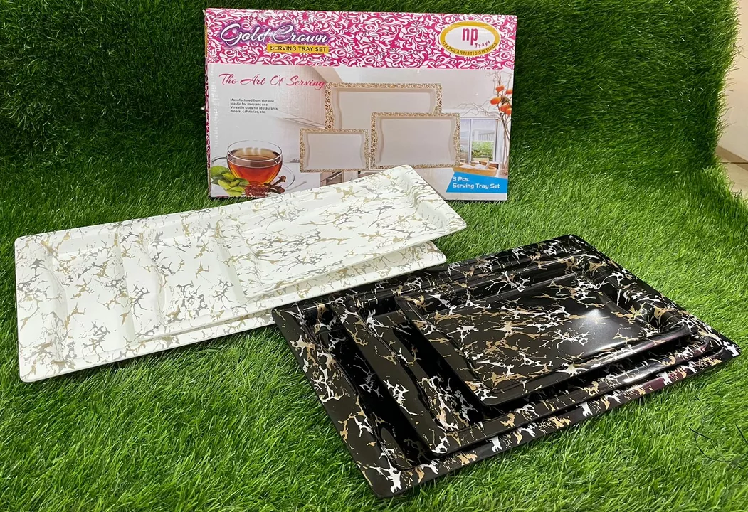 Tray gold crown 3pc set (marble) Big uploaded by LIFE HACK on 10/1/2022