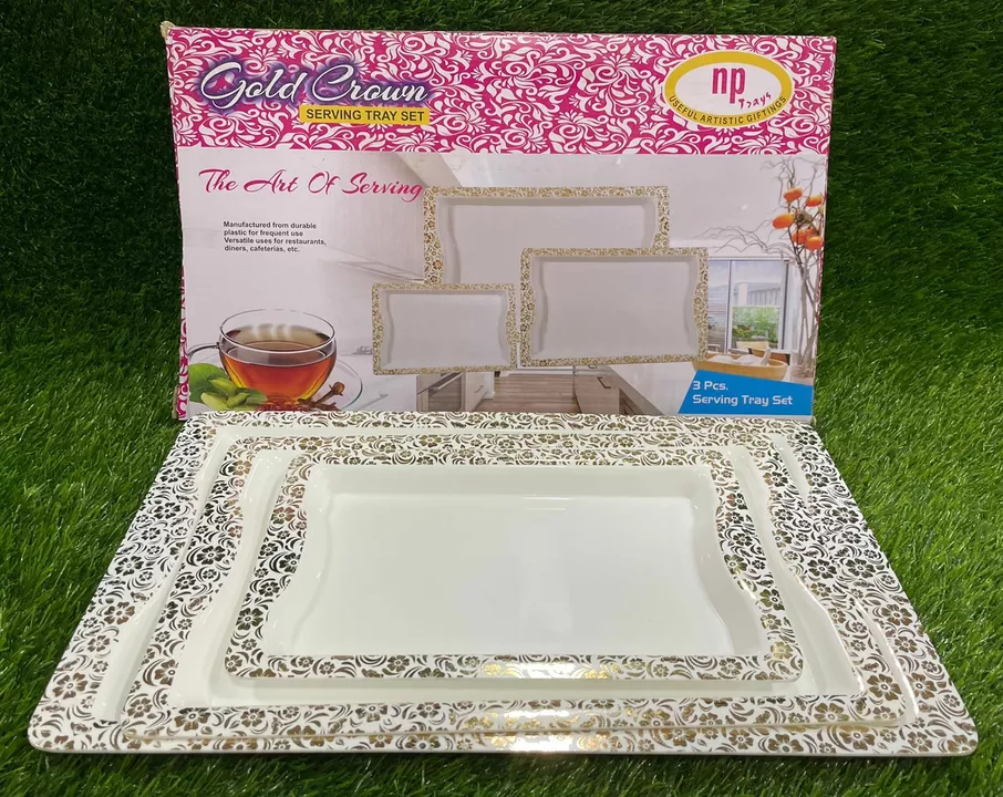 Tray gold crown 3pc set (milky) (big) uploaded by LIFE HACK on 10/1/2022