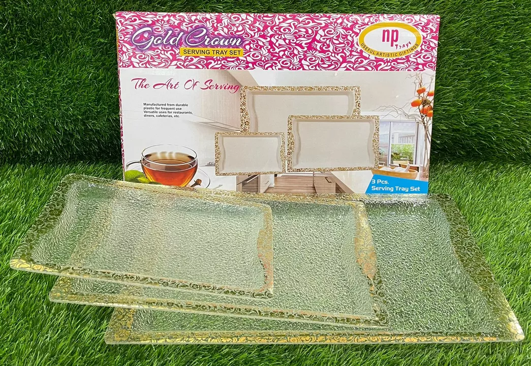 Tray gold crown 3pc set (clear) big  uploaded by LIFE HACK on 10/1/2022