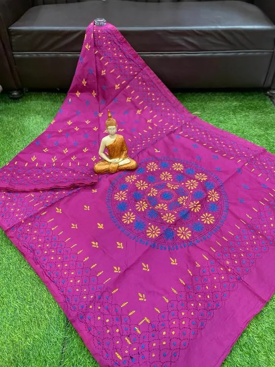 Kantha Stitch On Bhagalpuri Silk* 

With blouse piece  uploaded by Morn International on 10/1/2022