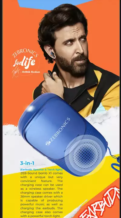 Zebronics Earbuds with Speakers  uploaded by Arham Communication on 10/1/2022