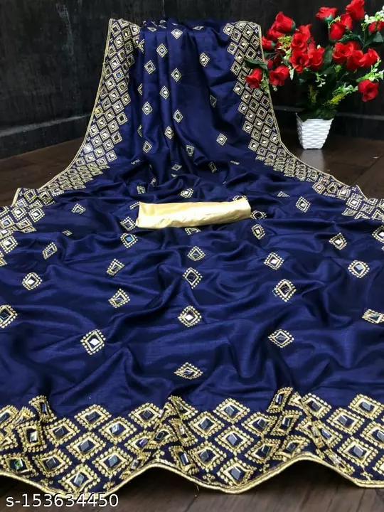 Silk saree with embroidery work  uploaded by business on 10/2/2022