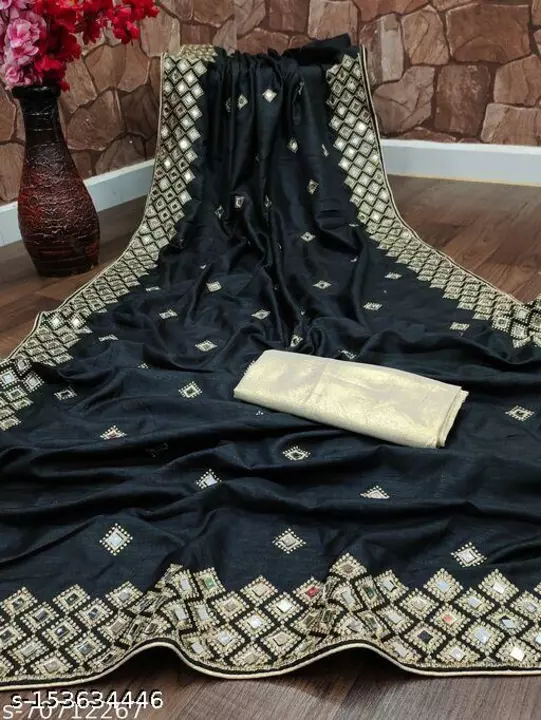 Silk saree with embroidery work  uploaded by business on 10/2/2022