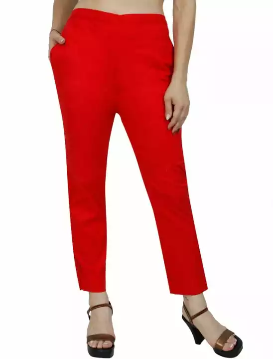 Product image of Women rayon slub Lycra red pant, price: Rs. 175, ID: women-rayon-slub-lycra-red-pant-3d3beeb2