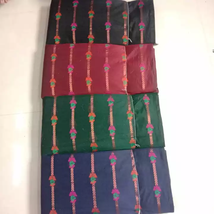 Cotton silk fabric with zari n reaham Weaving. uploaded by Benaras Art Studio on 10/2/2022