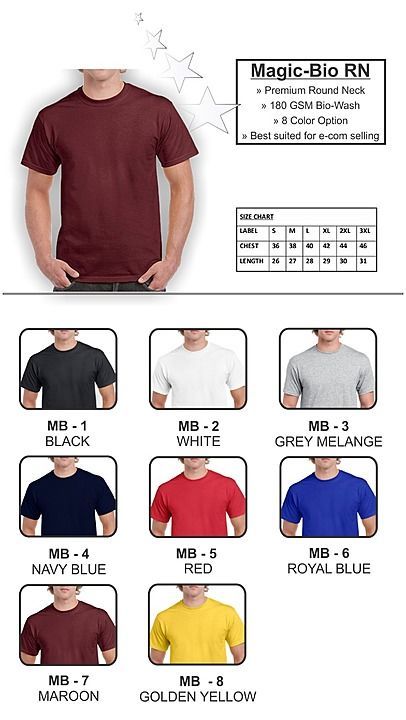 Product image with price: Rs. 130, ID: plain-round-neck-t-shirts-1a6c0bca