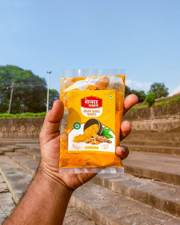 Post image shelar masale turmeric powder 10gm pouch lineproduct price- 10Rs(per pouch)wholesale price- 07Rs(per pouch)profit per pouch-03Rs(per pouch)minimum order- 5 lines (50 pouch)10×50=50007×50=350total profit=150Rs (per 50 pouch)fssai approved product+lab tested+fresh stock year 2022 to 2023+free delivery in local and metro cities.free delivery in-mumbai,pune,satara,sangli, kolhapur,solapur,kokan. etc.
