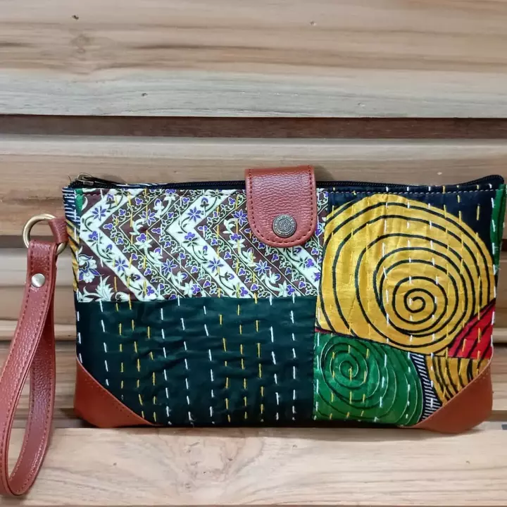 Handmade kantha stich clutch  uploaded by Mankha exports  on 10/2/2022