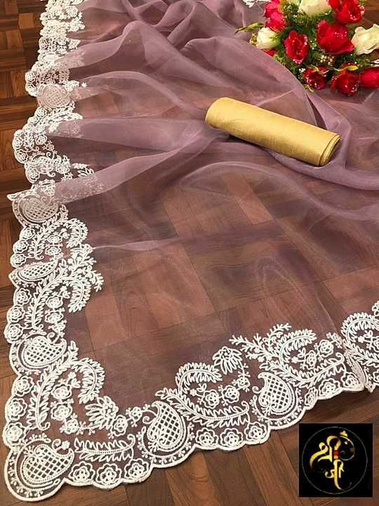*👑༺꧁  Hai꧂༻👑*

*LAUNCHING NEW PROUDUCT*

Here we go with beautiful *Soft pure organza embroidery s uploaded by business on 1/2/2021