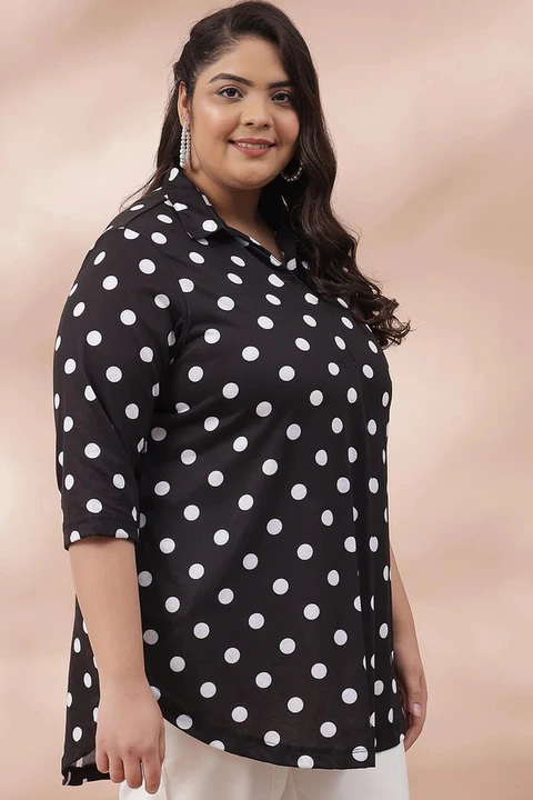 Product image of Kajal Printed Plus Size Shirt (Top), price: Rs. 200, ID: kajal-printed-plus-size-shirt-top-89774d66