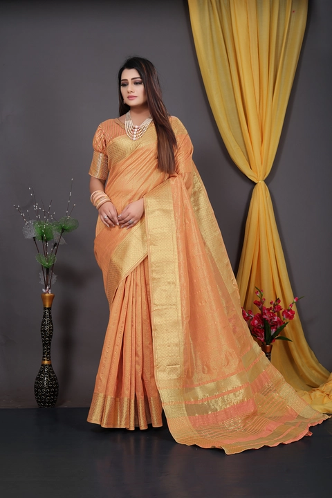 Khadi cotton golden zari saree uploaded by Ramiv vastra on 10/3/2022