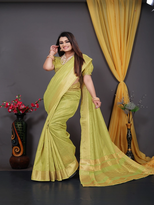 Product image of Khadi cotton golden zari saree, price: Rs. 599, ID: khadi-cotton-golden-zari-saree-7b991ac2