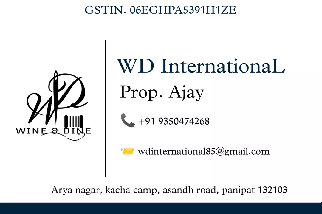 Visiting card store images of W&D international