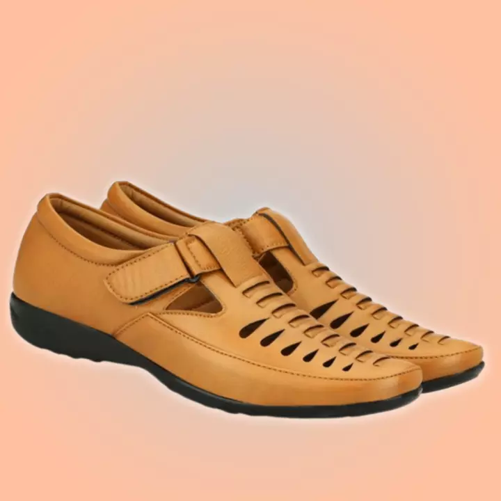 Lazy21 Synthetic Leather Tan 🤎 Comfort And Fashionable Trendy Casual Velcro Sandals For Men 😍🤩 uploaded by www.lazy21.com on 10/3/2022