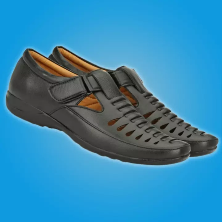 Lazy21 Synthetic Leather Black 🖤 Comfort Fashionable Trendy Casual Velcro Sandals For Men 😍🤩 uploaded by www.lazy21.com on 10/3/2022