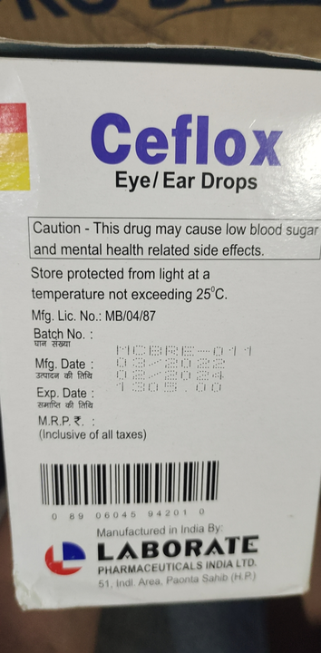 Ceflox Eye/Ear Drops 10ml (Wholesale) uploaded by Shree Kapaleshwar Pharmaceutical Distributors  on 10/3/2022